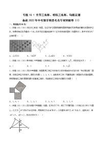 专题10.1 全等三角形、相似三角形、勾股定理（1）-备战2022年中考数学精选考点专项突破题集（全国通用）