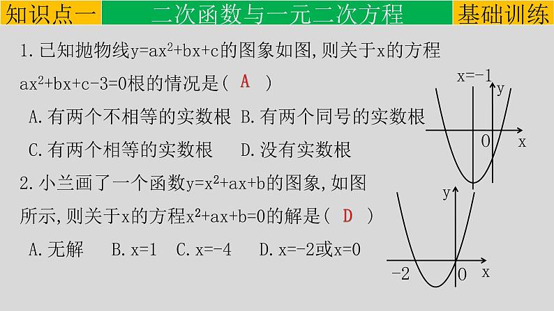 22.2 二次函数与一元二次方程-2021-2022学年九年级数学上册教学课件（人教版）第7页