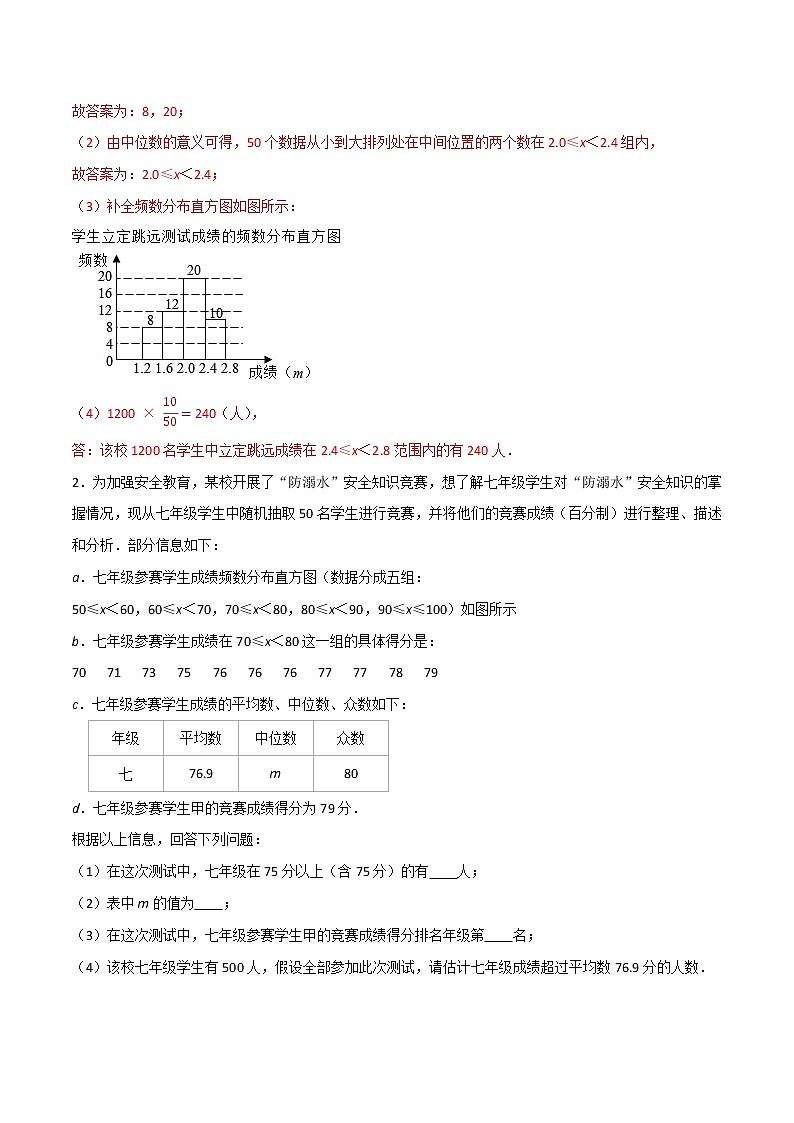专题08 数据描述与分析问题（解析版） -2022年中考数学必考的十五种类型大题夺分技巧再训练第2页