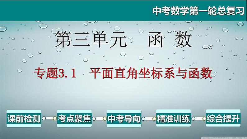 专题3.1 平面直角坐标系与函数-2021年中考数学第一轮总复习课件（全国通用）01