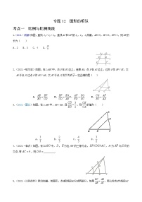 专题12 图形的相似-2022年中考数学真题分类集训营（全国通用）