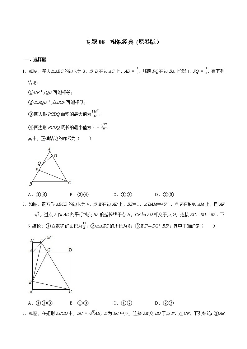 专题08 相似经典(原卷版）第1页