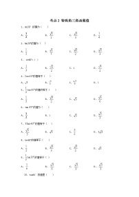 考点02 特殊角三角函数值-2022年中考数学专项分类提分训练（天津专用）