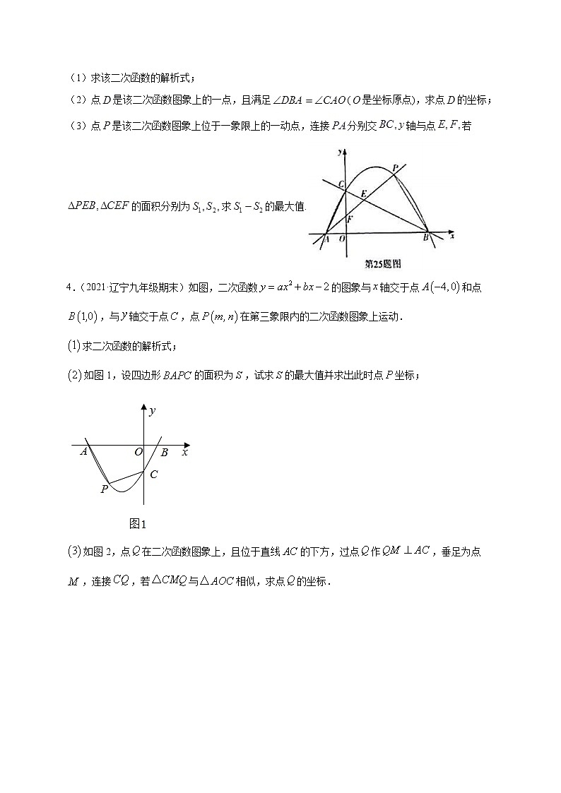 考点25-1 二次函数与面积综合-2022年中考数学专项分类提分训练（天津专用）02