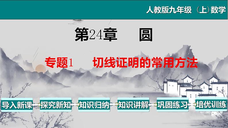 第24章 专题1 切线证明的常用方法-2021-2022学年九年级数学上册教学课件（人教版）01