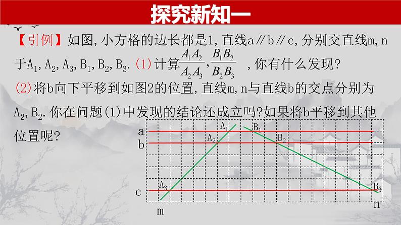 27.2.1（1） 平行线分线段成比例-2021-2022学年九年级数学下册教学课件（人教版）第4页