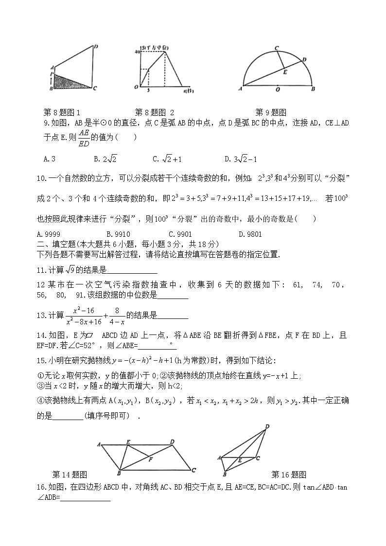 青山区2021年中考备考数学训练题（一）（word版）第2页