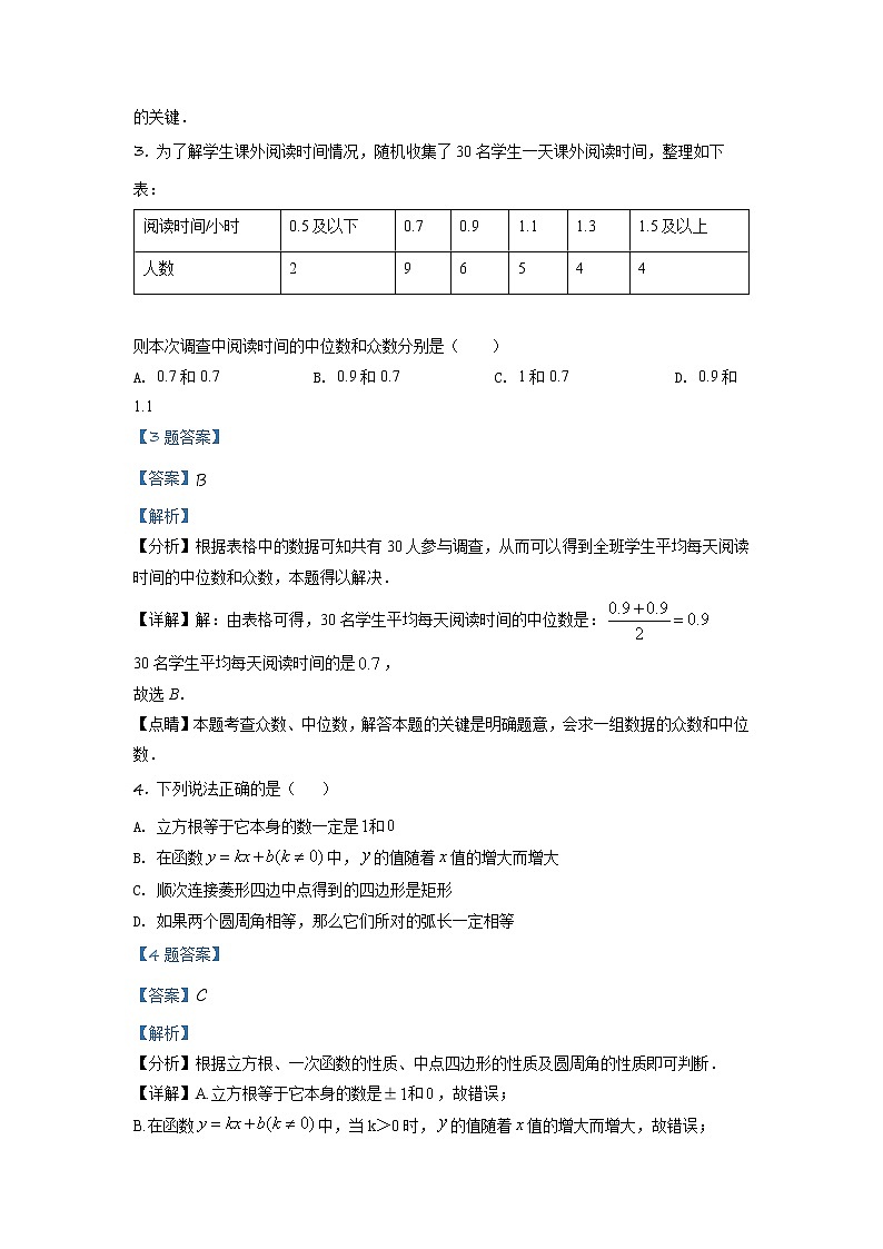 精品解析：2020年山东省枣庄滕州市九年级中考二模数学试题（解析版）第2页