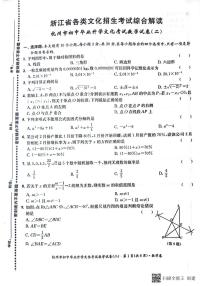 2022年浙江省杭州市初中毕业生升学文化课模拟考试数学试卷2（图片版含答案）