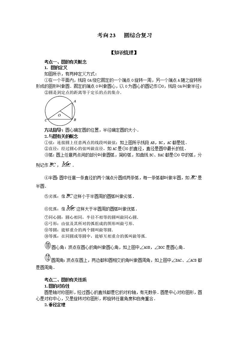 考向23 圆综合复习（能力提升）-2021年中考数学一轮基础知识复习和专题巩固提升训练课件PPT第1页