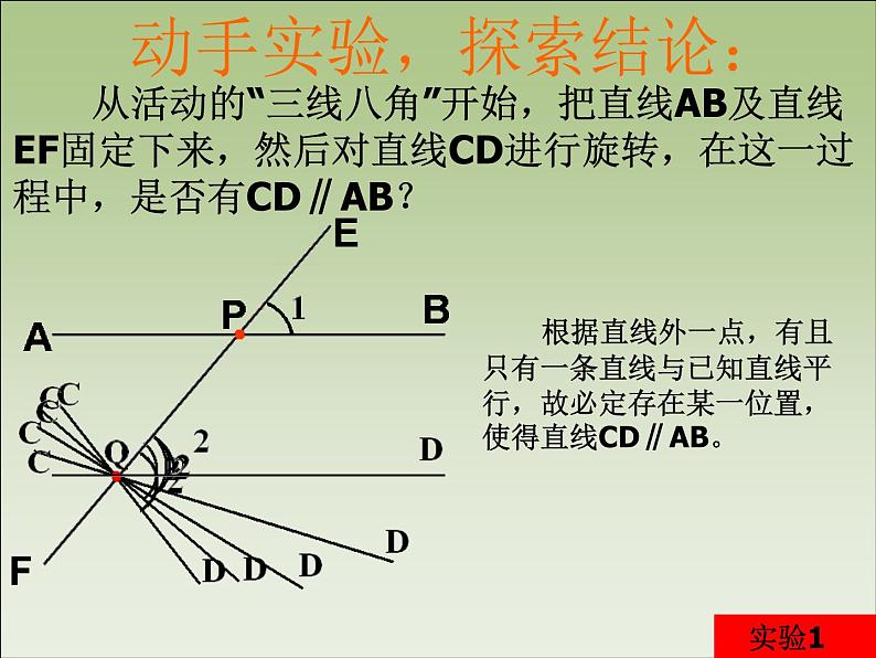 2020-2021学年 苏科版七年级数学下册 7.1 探索直线平行的条件 平行线的识别（一） ----- 第三课时课件PPT第5页