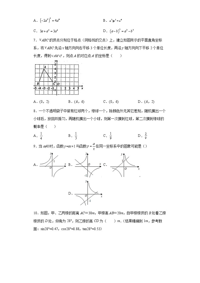 2022年山东省济南市历下区中考一模数学题(word版含答案)02