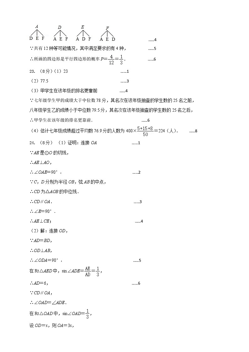 江阴市长泾片2019-2020学年第二学期初三数学期中试卷（含答案）02