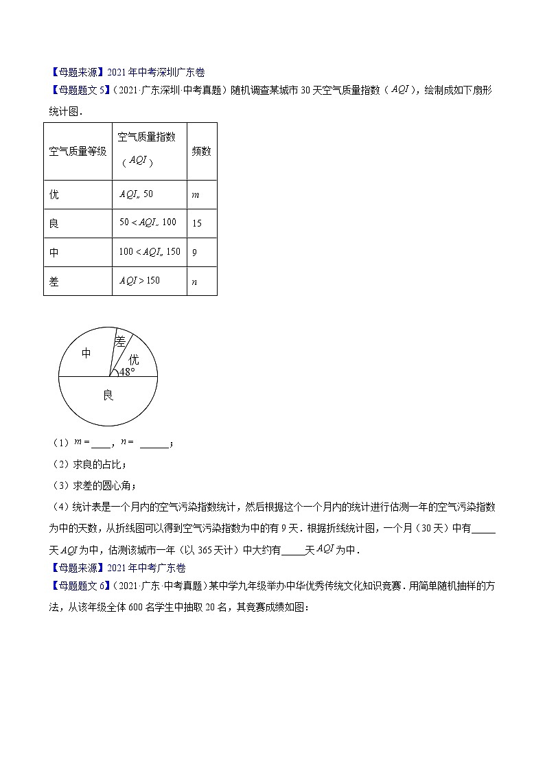 专题21 统计与概率-备战2022年中考数学母题题源解密（广东专用）（原卷版）第2页