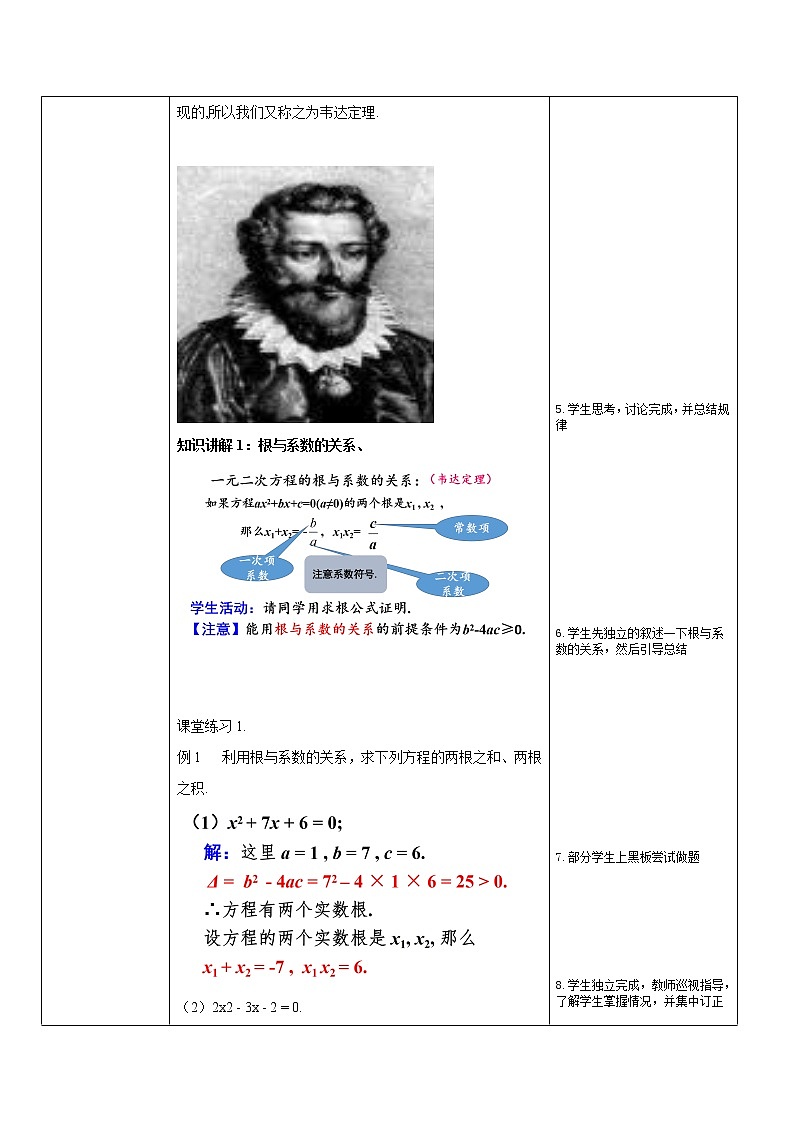 九年级上册 21.2.4《 一元二次方程的根与系数的关系》课件+教案+练习03