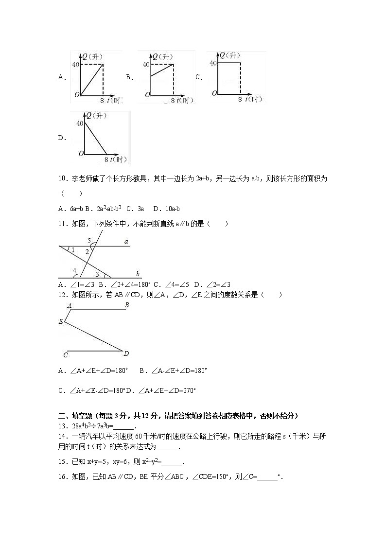 广东省深圳市三联永恒学校七年级（下）期中数学模拟试卷（解析版）02