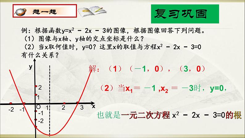 沪科版数学九年级上册 21.3 《二次函数月一元二次不等式的关系》（课件）第2页