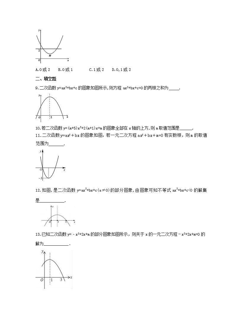 中考数学一轮复习全程演练4.8《二次函数与方程的关系》(原卷版) 第2页
