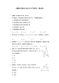 安徽省芜湖市2022年中考数学一模试卷(word版含答案)