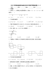 2022年河南省南阳市南召县中考数学模拟试题（一）(word版含答案)