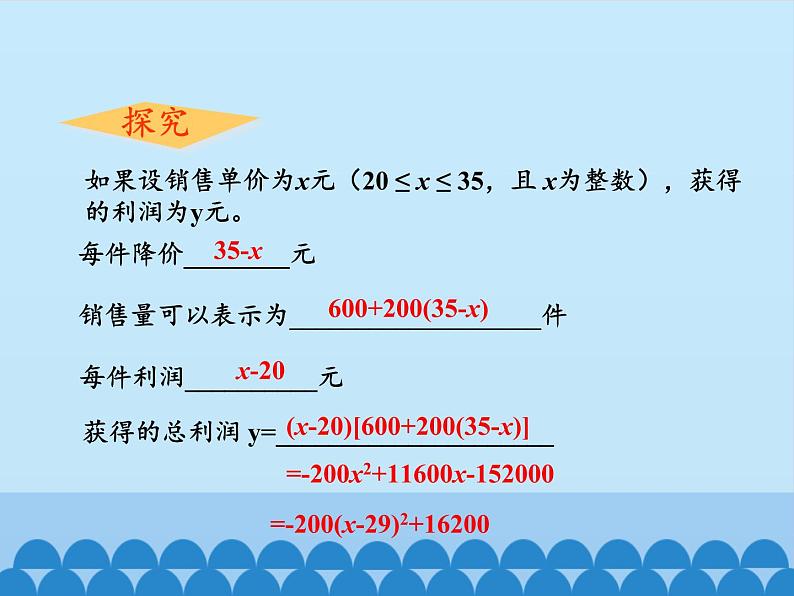 沪科版数学九年级上册 21.6 综合与实践　获取最大利润_（课件）第8页