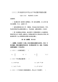 2022年山东省东营市初中学业水平考试数学模拟试题(word版含答案)