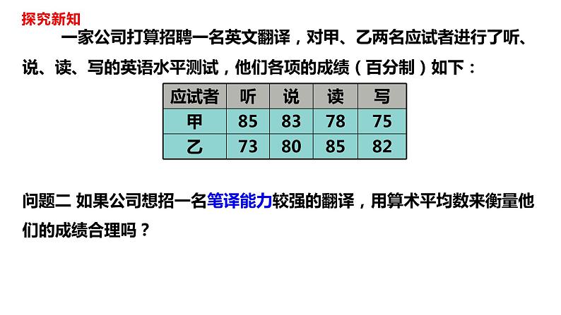 人教版八年级数学下册---20.1.1平均数（2）  课件05