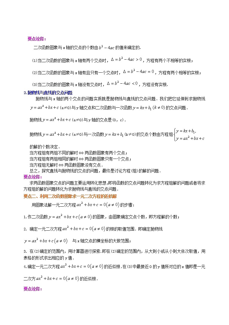 第17讲 二次函数与一元二次方程(基础)学案02