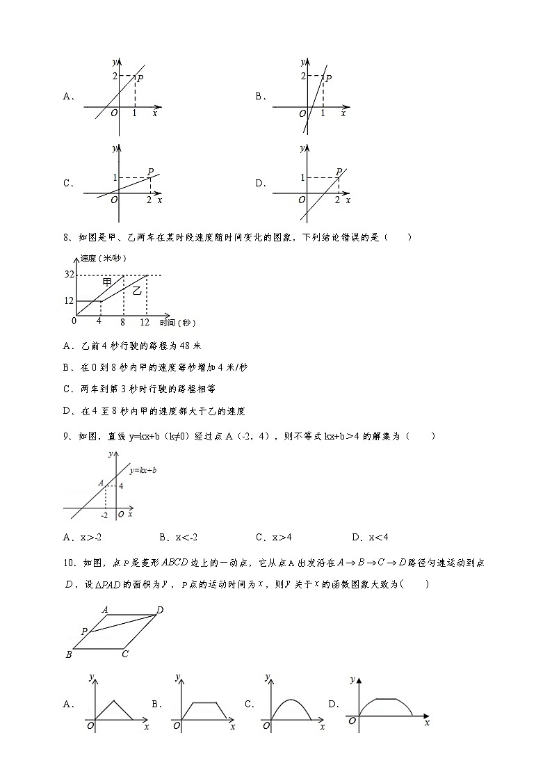 人教版2022年八年级下册第19章《一次函数》单元达标检测卷（含解析）第2页
