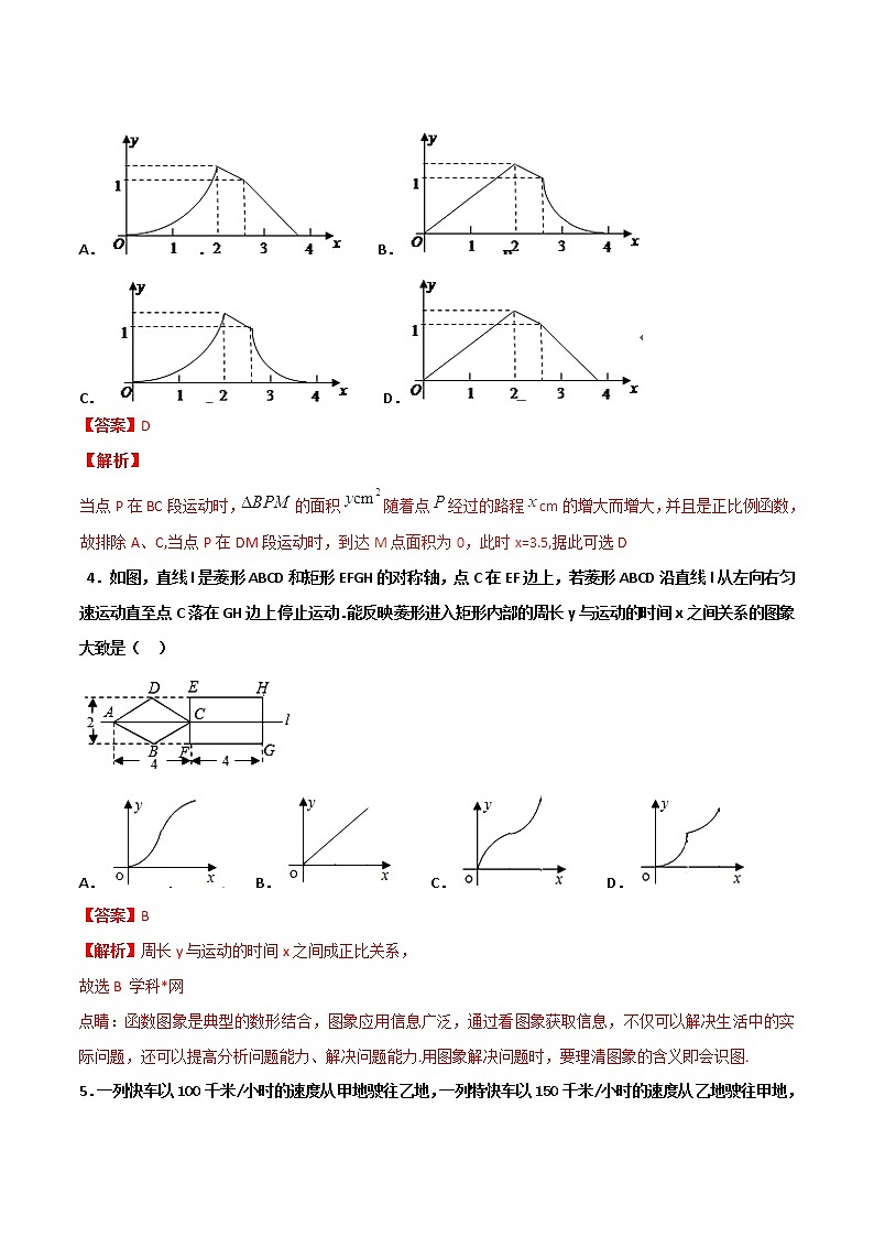 专题3.2 以函数图象为背景的选择填空题-2022年中考数学备考优生百日闯关系列（解析版）第3页