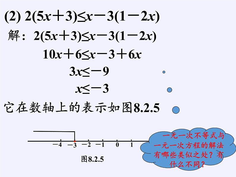 华东师大版七年级下册数学 8.2.3 解一元一次不等式(3) 课件第5页