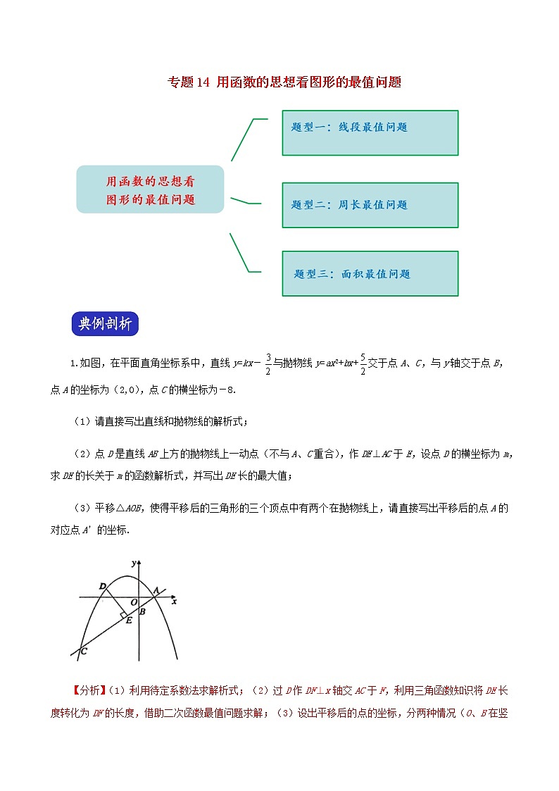 压轴专题14用函数的思想看图形的最值问题答案解析第1页