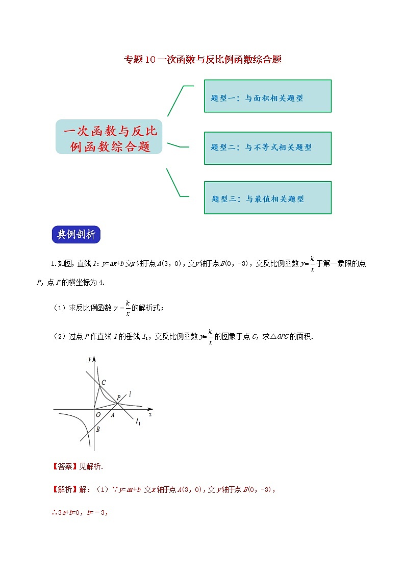 压轴专题10一次函数与反比例函数综合题答案解析01