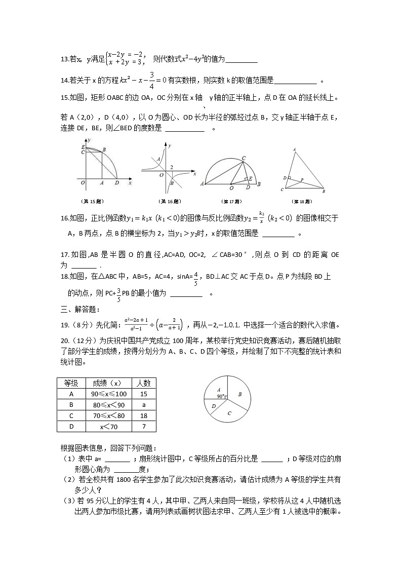 辽宁省盘锦市双台子区实验中学2022年九年级线上学习综合测试题数学试题(word版无答案)第2页