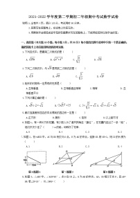 广东省珠海市第九中学2021-2022学年八年级下学期数学期中考试卷（无答案）