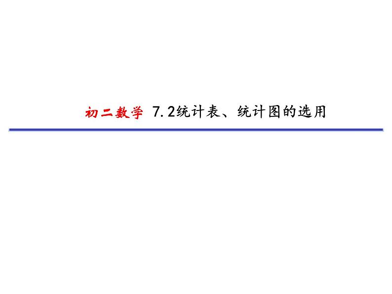 苏科版八年级下册课件7.2 统计表、统计图的选用（19张PPT）01