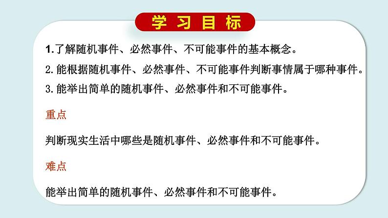 8.1 确定事件与随机事件课件2021-2022学年苏科版八年级数学下册第2页