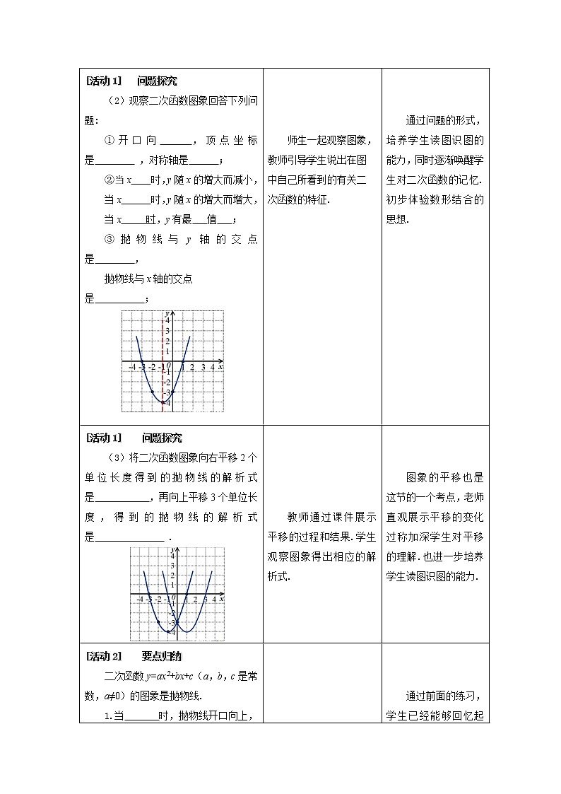 2022年中考数学总复习：二次函数及其图象  (教学设计)第2页