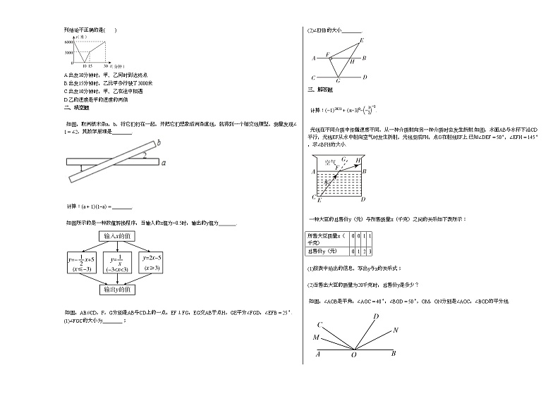 2020-2021年安徽省宿州市灵璧县广志外国语学院初一（下）期中考试数学试卷新北师大版02