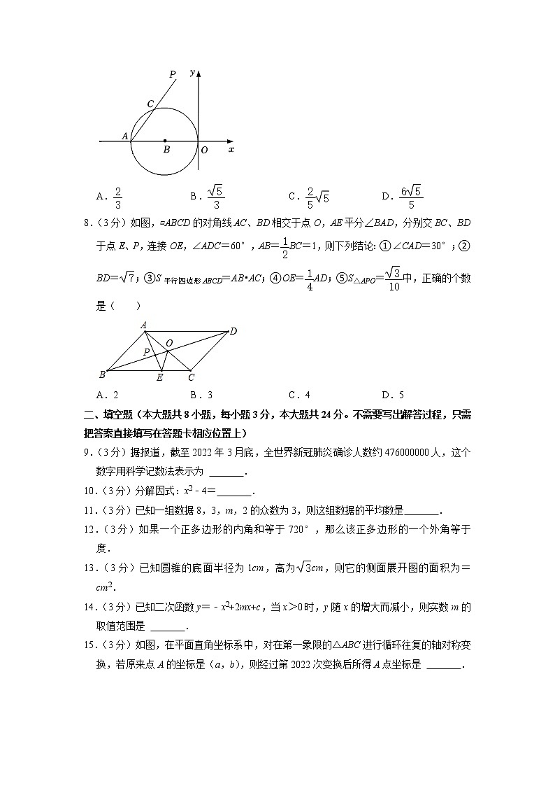 2022年江苏省连云港市灌南县中考一模数学试题第2页