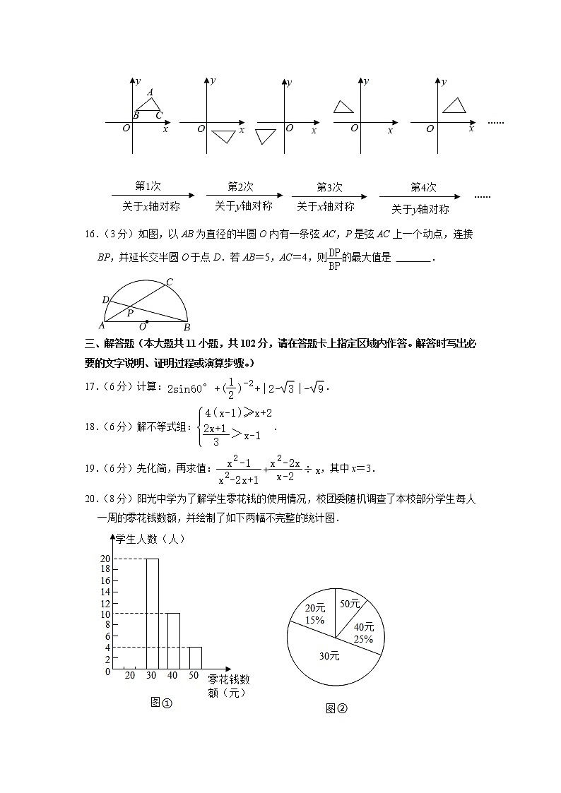 2022年江苏省连云港市灌南县中考一模数学试题第3页
