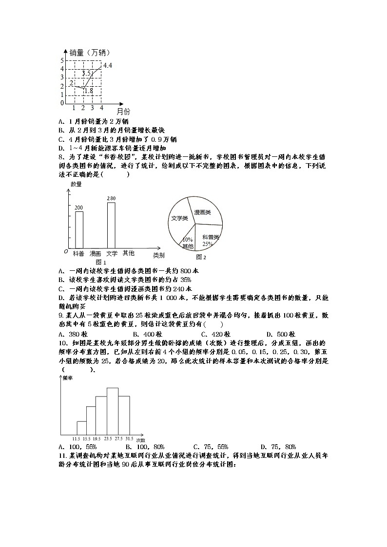 2022年中考数学基础训练卷——数据的收集、整理与描述第2页