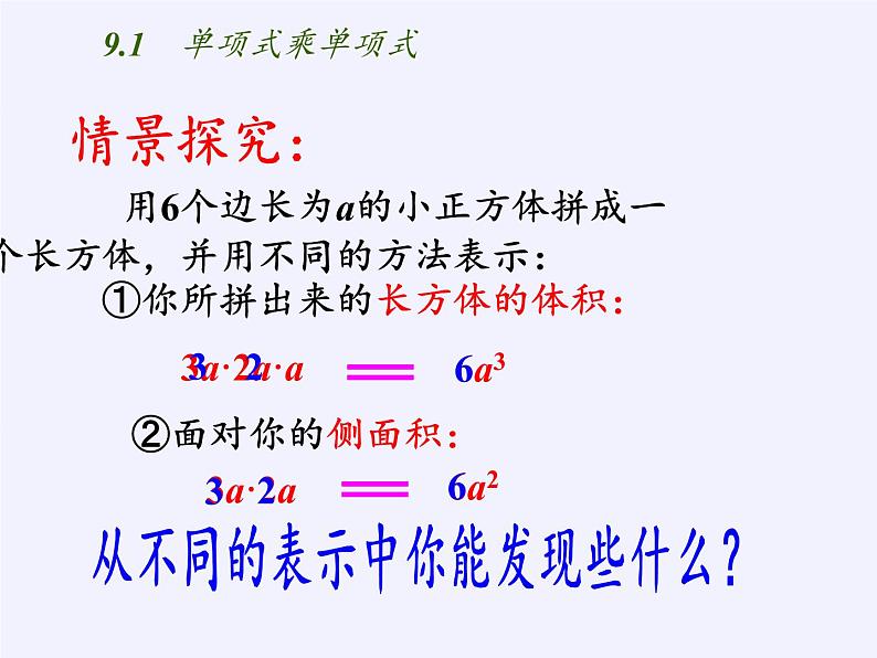 苏科版七年级数学下册 9.1 单项式乘单项式(7) 课件第2页