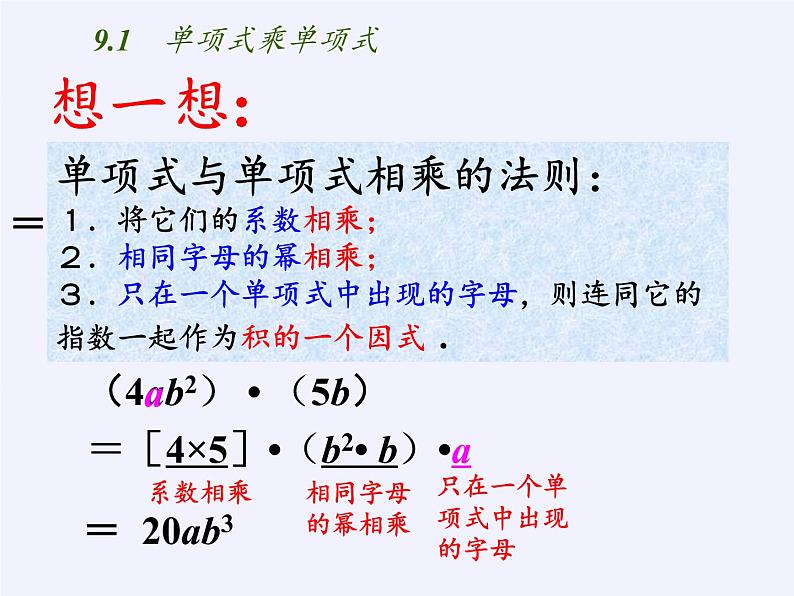 苏科版七年级数学下册 9.1 单项式乘单项式(7) 课件第3页