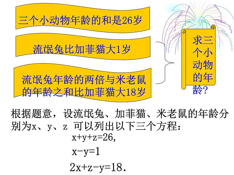 苏科版七年级数学下册 10.4 三元一次方程组_(1) 课件第2页