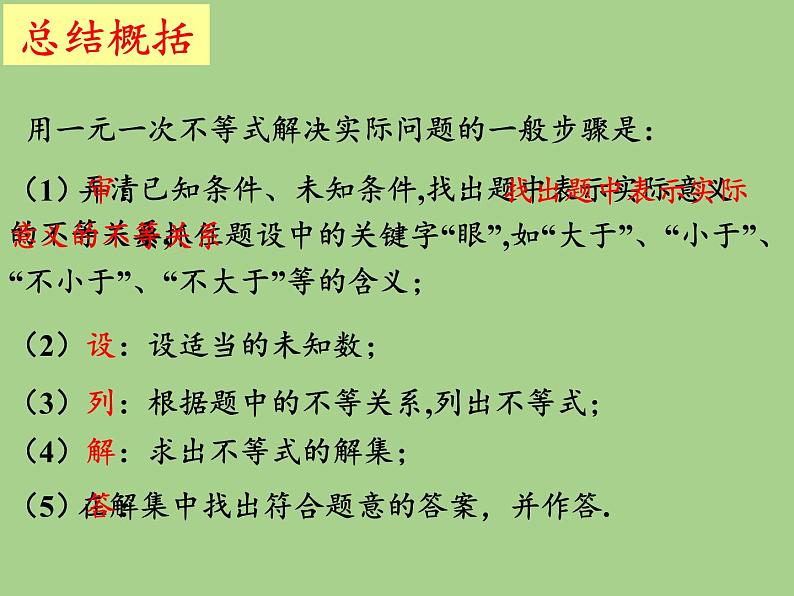 苏科版七年级数学下册 11.5 用一元一次不等式解决问题(10) 课件第6页