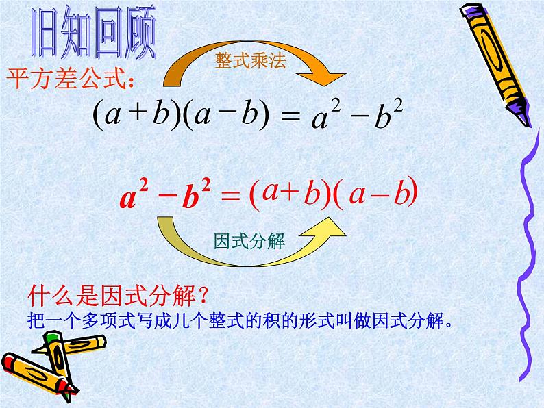 苏科版七年级数学下册 9.5 用平方差公式因式分解 课件第3页