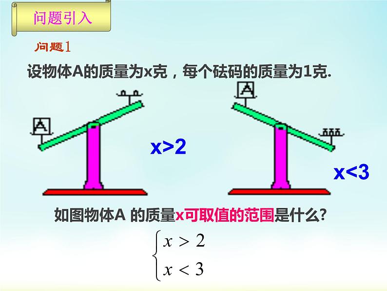 初中数学人教版七年级下册一元一次不等式组1课件PPT第2页