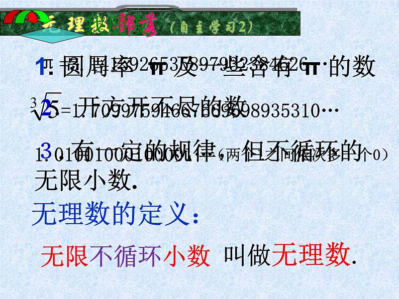 初中数学人教版七年级下册无理数实数概念1课件PPT第7页