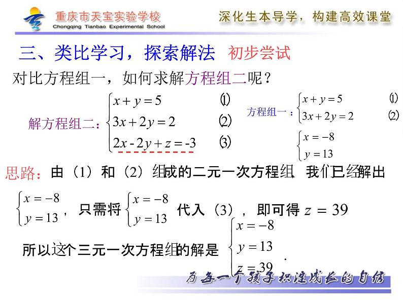 初中数学人教版七年级下册三元一次方程组的解法23课件PPT第6页